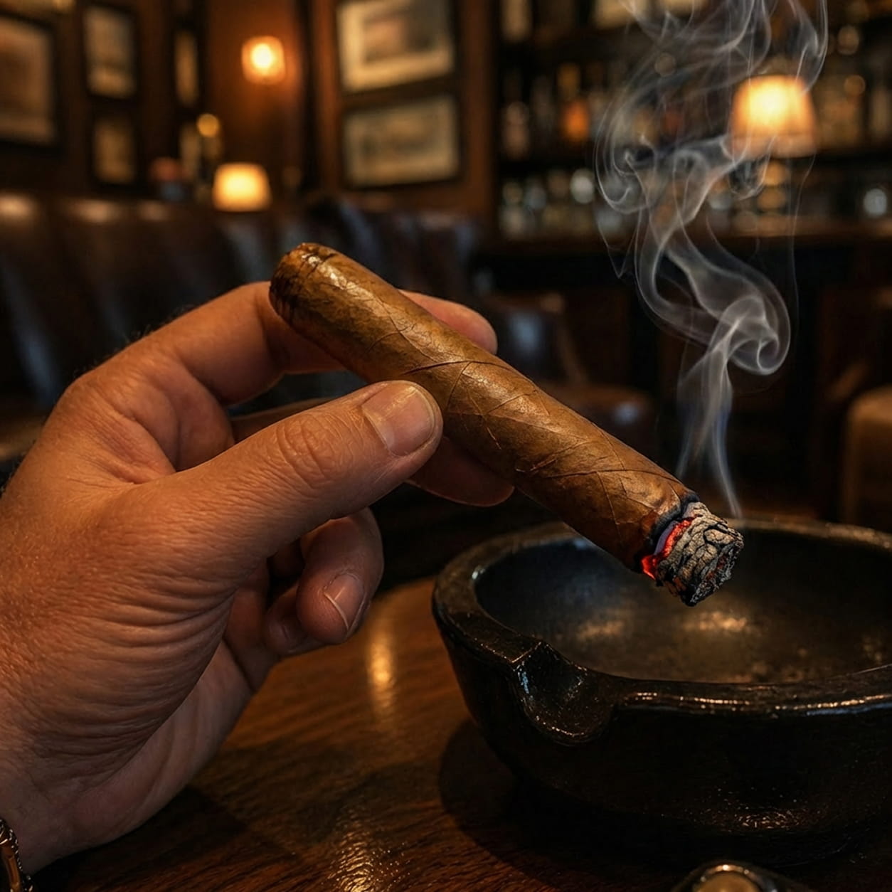 A man enjoying a premium cigar in quiet contemplation, illustrating the reward of knowing a cigar's anatomy
