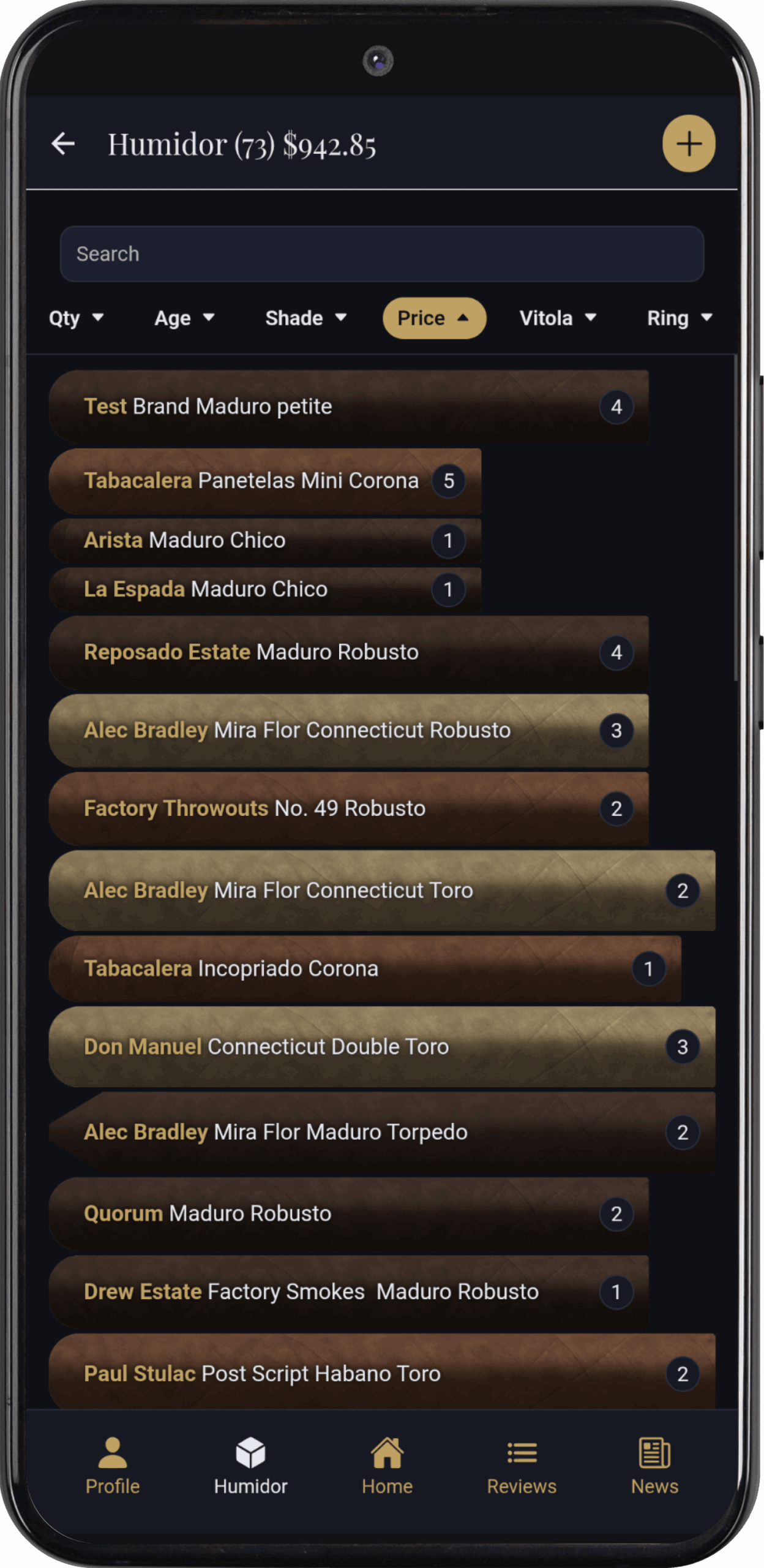 Filter Cigars by Price