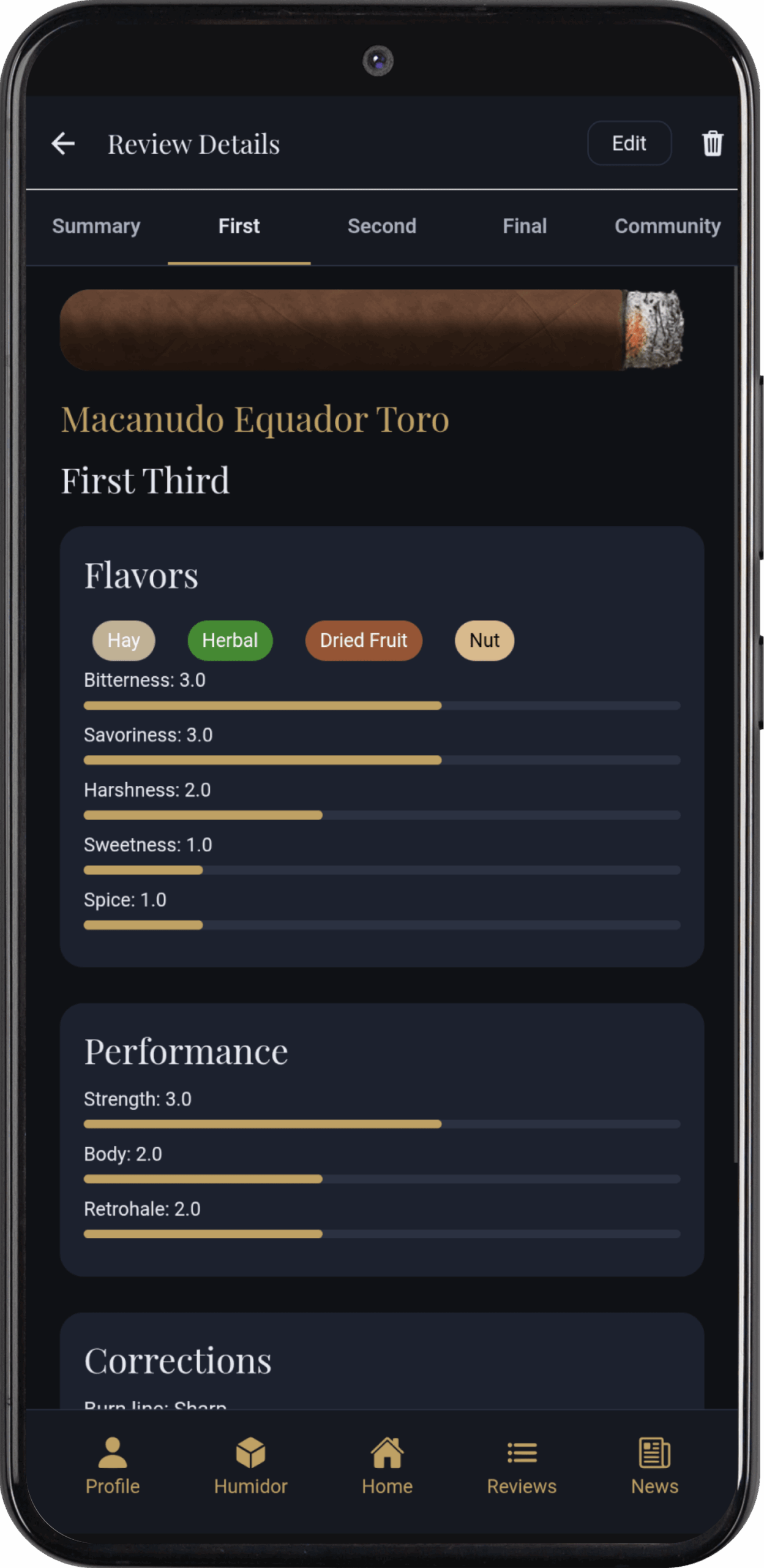 Review Summary Cigar - First Third