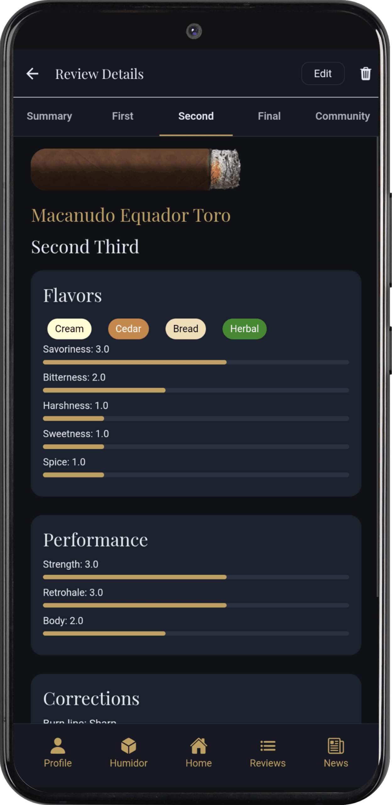 Review Summary Cigar - Second Third