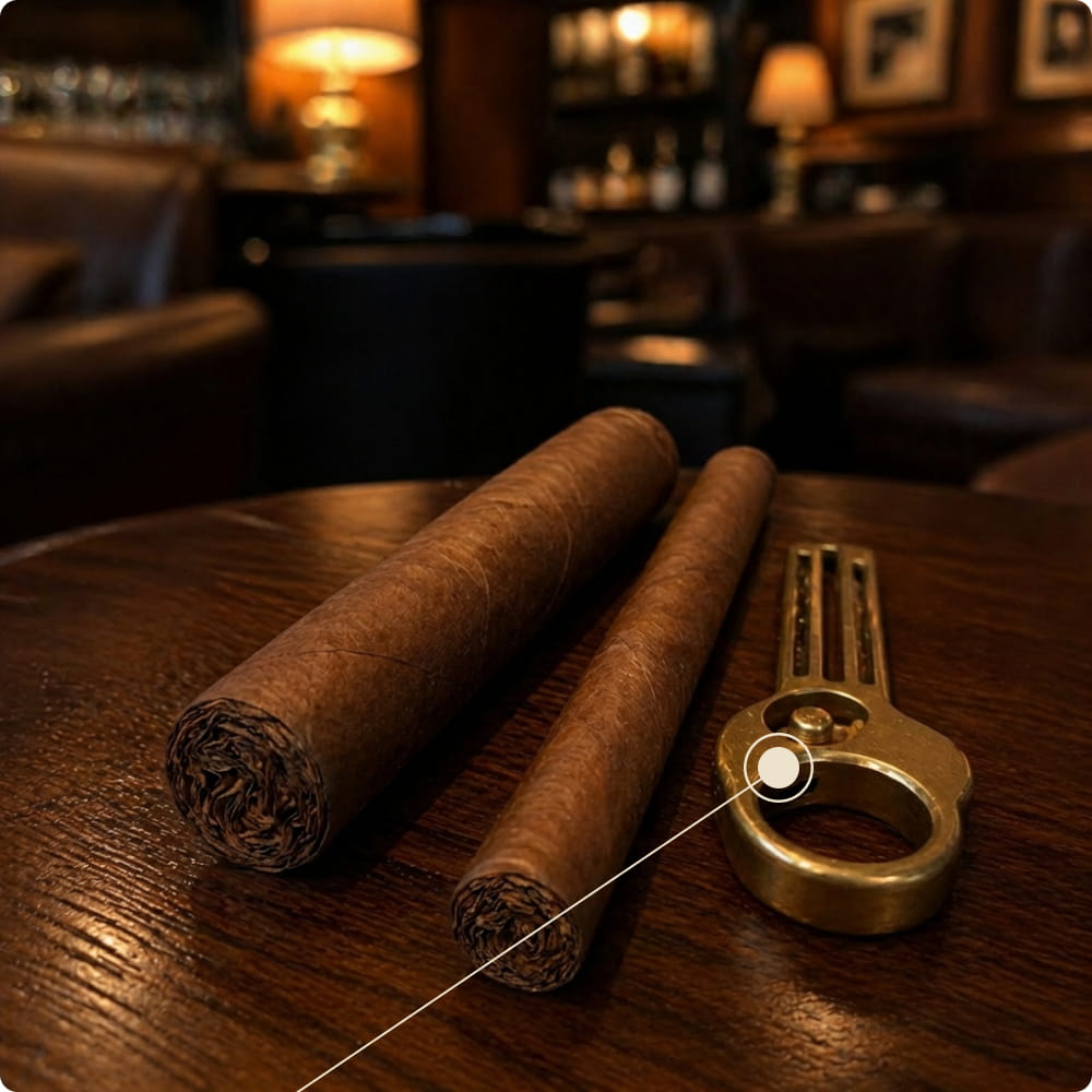 Diagram showing how cigar ring gauge measures diameter in 64ths of an inch