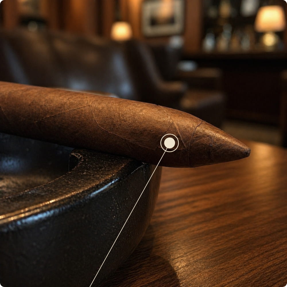 Diagram showing the shoulder of a torpedo cigar, where the head meets the body